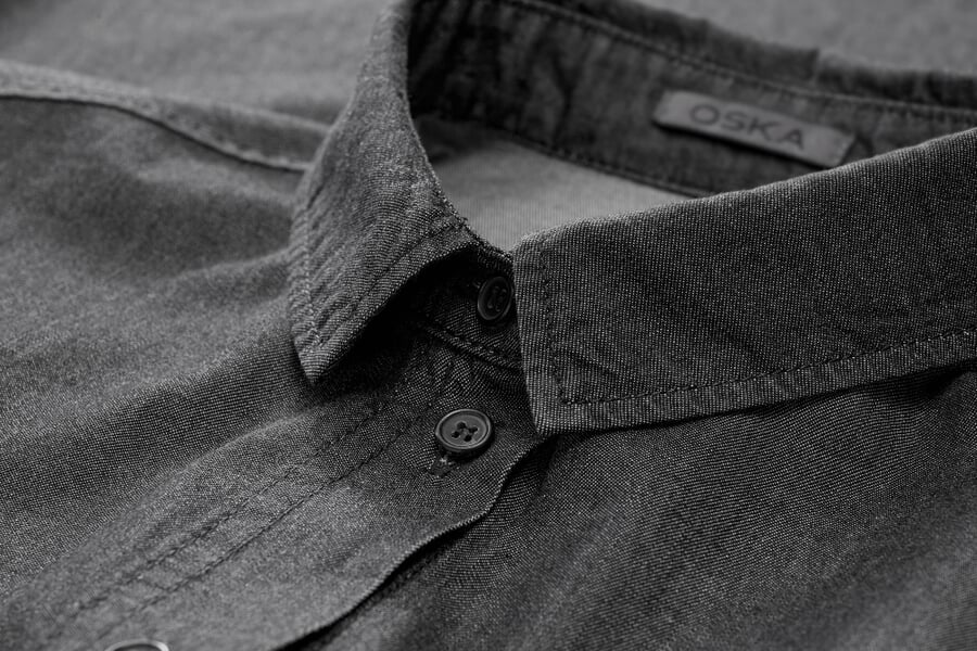 Blusekjole til kvinder med knapper Anthracite, nærbillede
