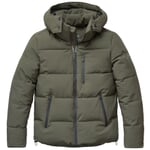 Quiltet jakke til mænd med hætte Dark green