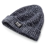 Men knitted hat rib Blue-White