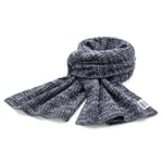 Men knitted scarf rib Blue-White