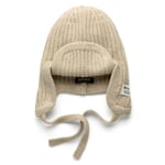 Ladies knitted hat rib Cream