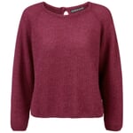 Ladies sweater with neck button Purple