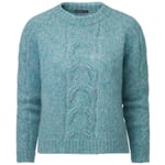 Ladies sweater cable knit Turquoise