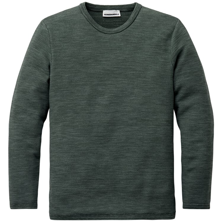 Mens Knit Sweater Cotton, Dark green