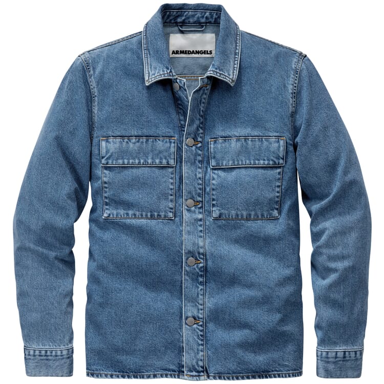 Skjortejakke til mænd, Denim blå