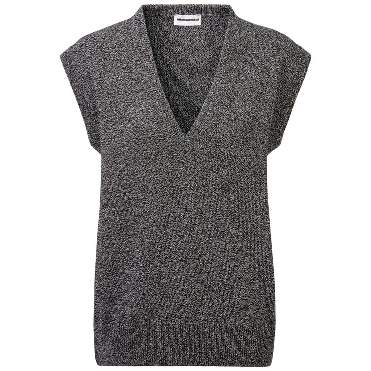 Ladies knitted sweater mottled, Black and white