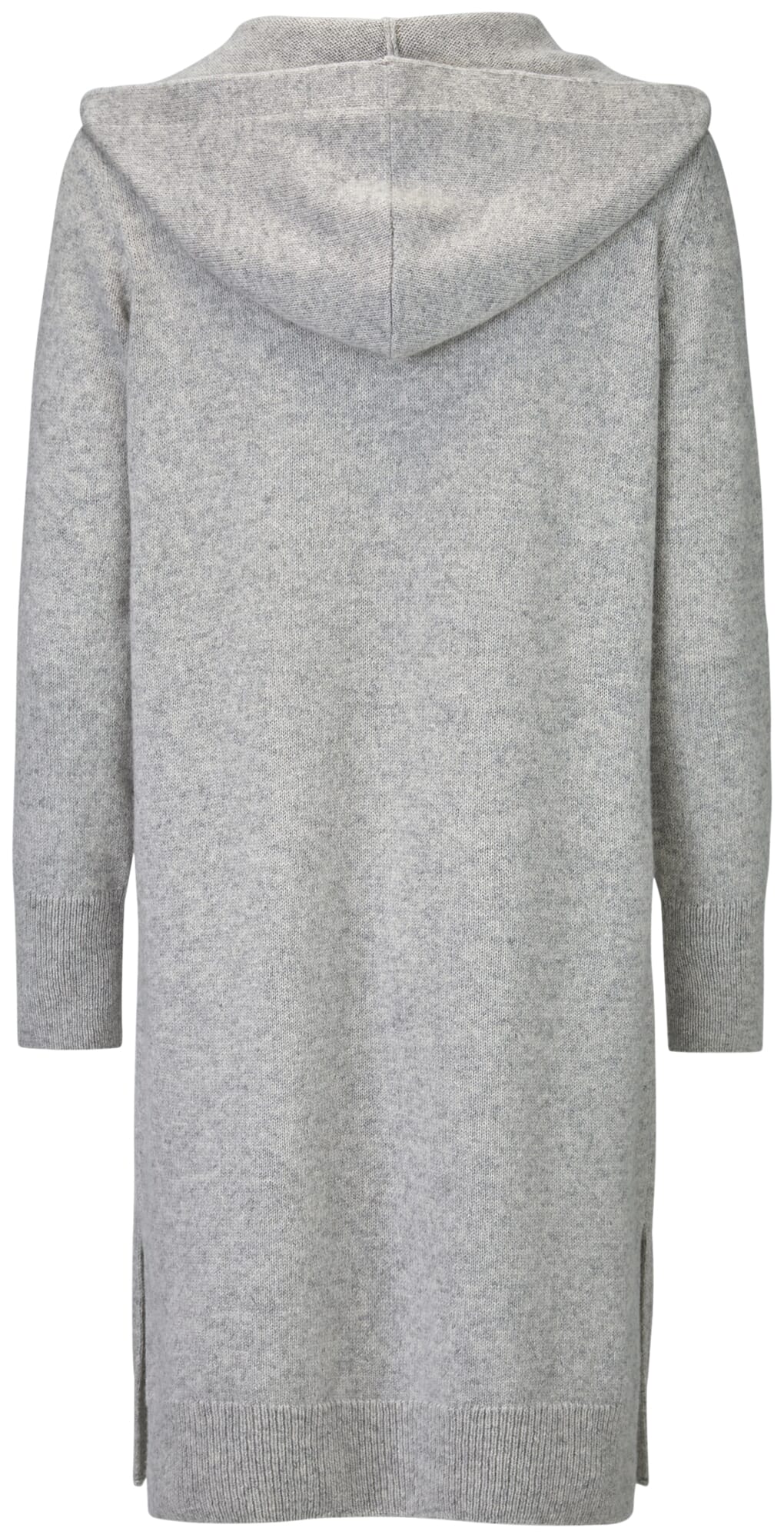 Damen-Langstrickjacke mit Kapuze, Hellgrau | Manufactum