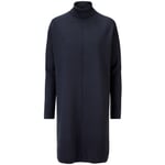 Ladies knit dress turtleneck Dark blue