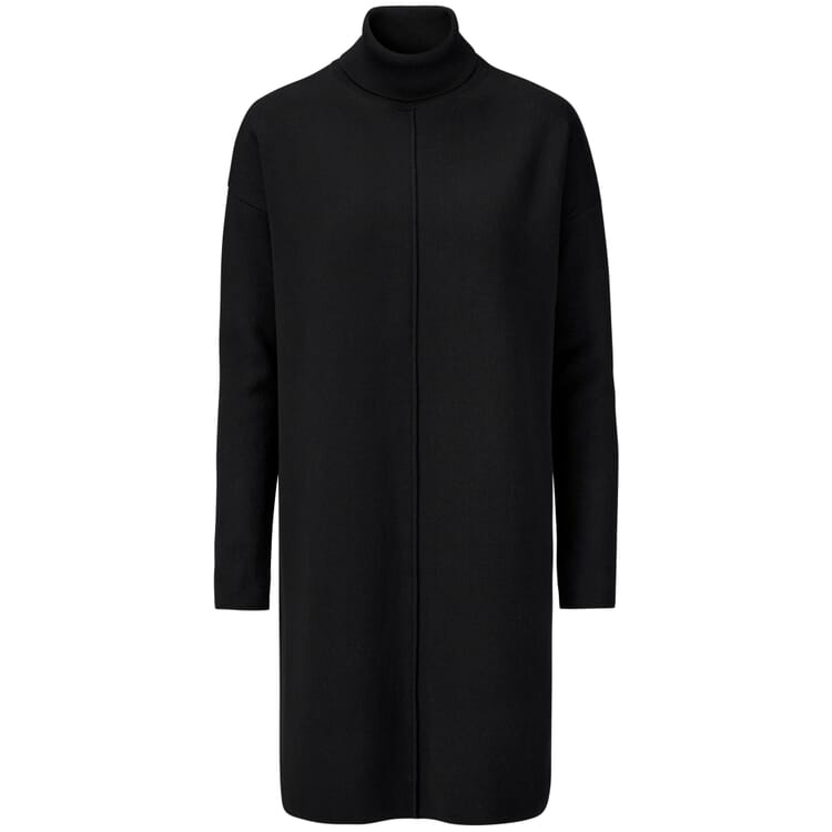 Ladies knit dress turtleneck, Black