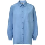 Damenbluse Oversize Mittelblau