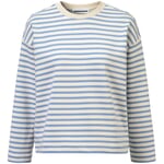 Ladies sweatshirt striped Cream blue