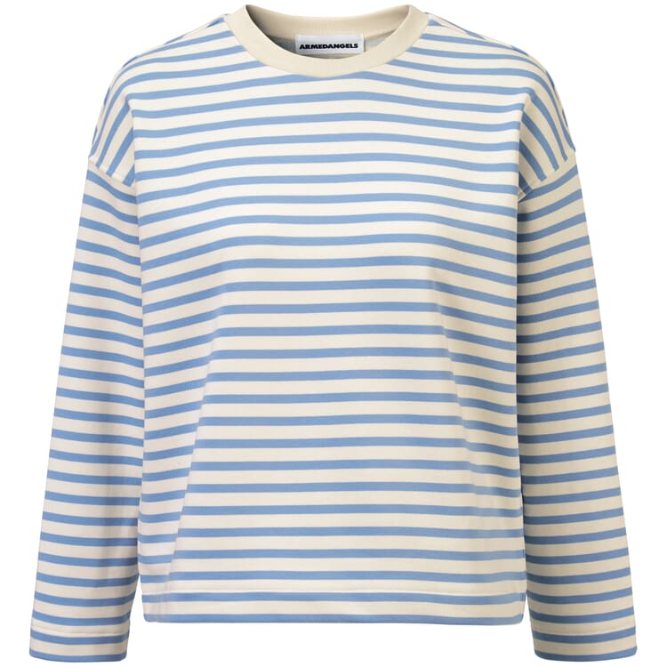 Ladies sweatshirt striped, Cream blue