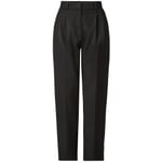 Ladies trousers with pleat Black