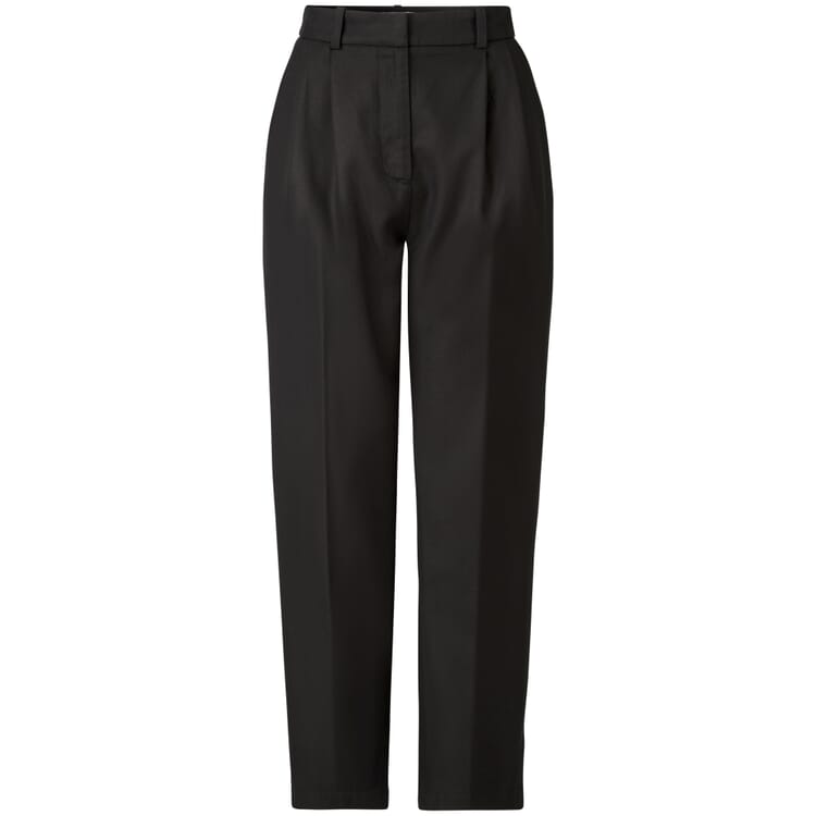 Ladies trousers with pleat, Black