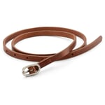Ladies leather belt narrow Brown