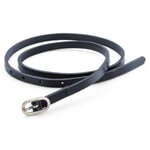 Læderbælte til damer, smalt Mørkeblå