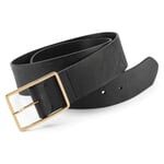 Ladies leather belt wide Black