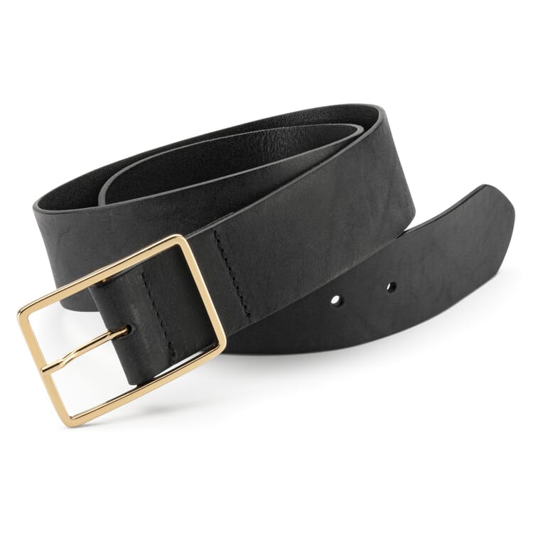 Ladies leather belt wide, Black