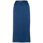 Jupe femme en satin de soie Bleu cobalt