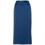 Ladies skirt silk satin Cobalt blue