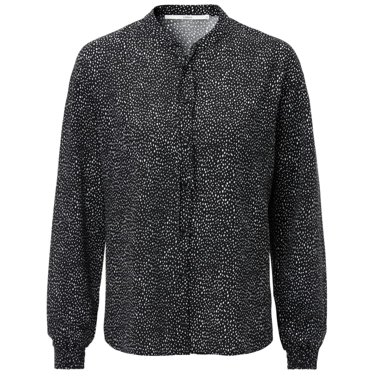 Bluse til kvinder med print, Sort og hvid