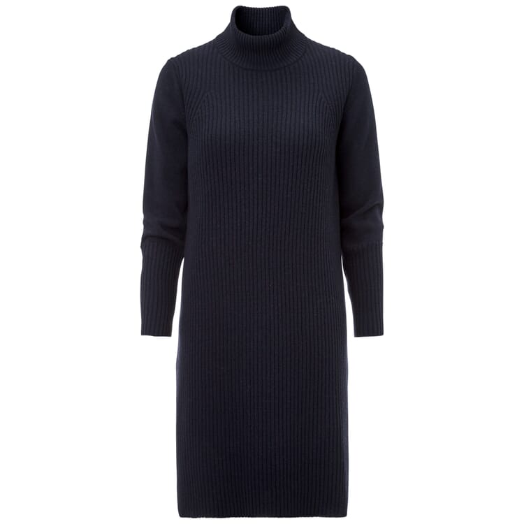 Ladies knit dress rib, Dark blue