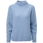 Ladies knit sweater rib Light blue