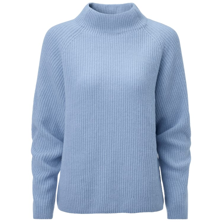 Ladies knit sweater rib, Light blue