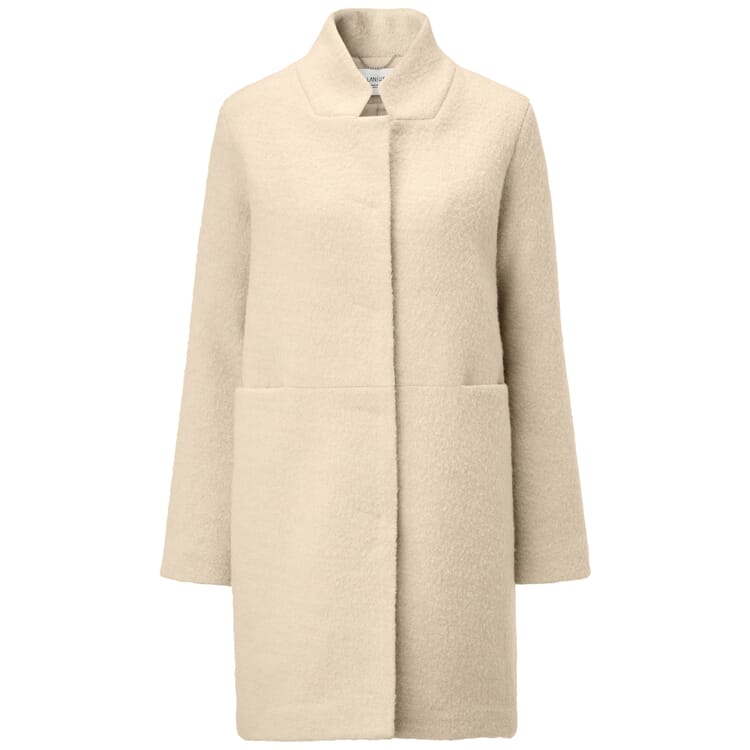 Ladies bouclé coat, Natural white