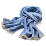 Dames sjaal wol kasjmier Lichtblauw
