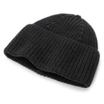 Ladies knitted hat rib Black