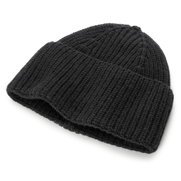 Ladies knitted hat rib, Black