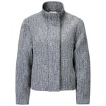 Damejakke med stand-up krave Blue melange