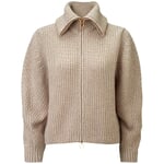 Cardigan til kvinder i uld og bomuld Cream