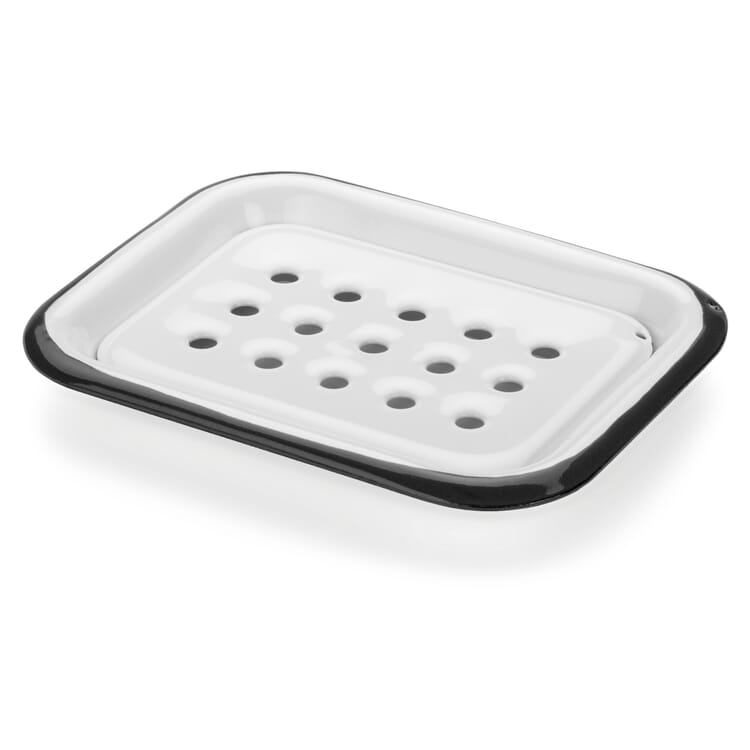 Enamel soap dish, White