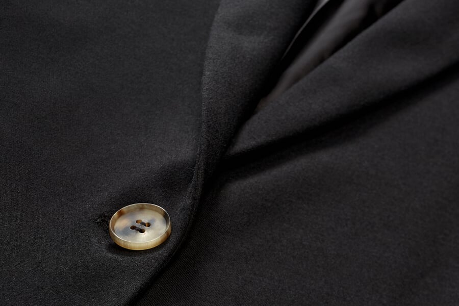 Damenblazer Baumwolle-Wolle Schwarz, Detailsicht