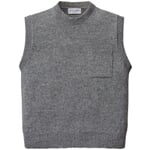 Pull-over pour hommes en laine vierge Gris mélangé