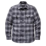 Chemise en flanelle à carreaux pour hommes Gris