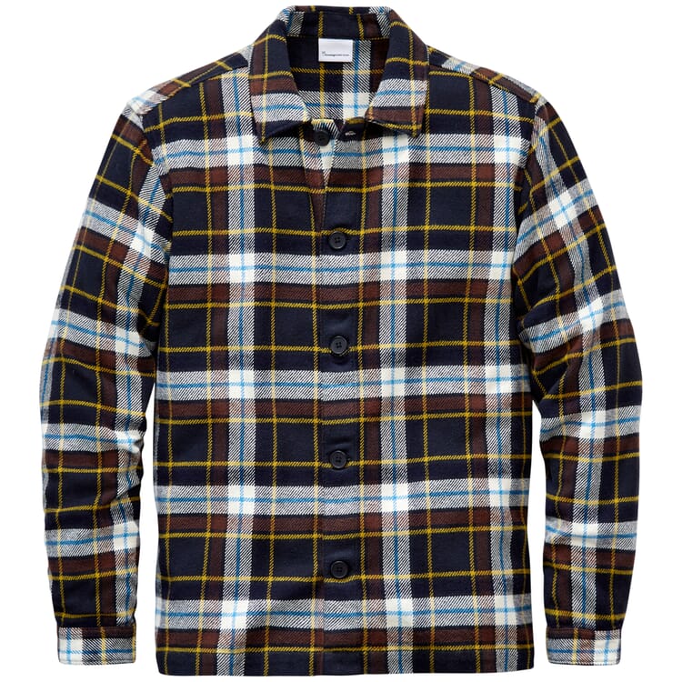 Flannelskjortejakke til mænd, Blåbrun