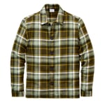 Men shirt jacket flannel Green-Brown