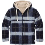 Strikket teddy-plaid jakke til mænd Blue