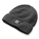 Mens rib knit hat Dark gray