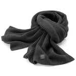Mens rib knit scarf Dark gray