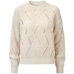 Ladies knit sweater lace pattern Cream
