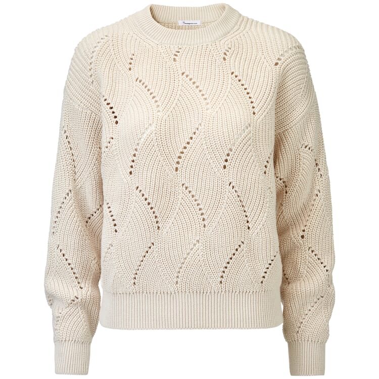 Ladies knit sweater lace pattern, Cream