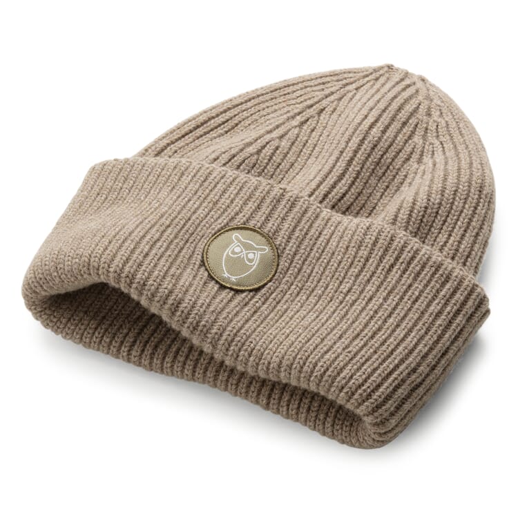 Ladies rib knit hat, nature