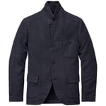 Mens jacket stand up collar Black-blue