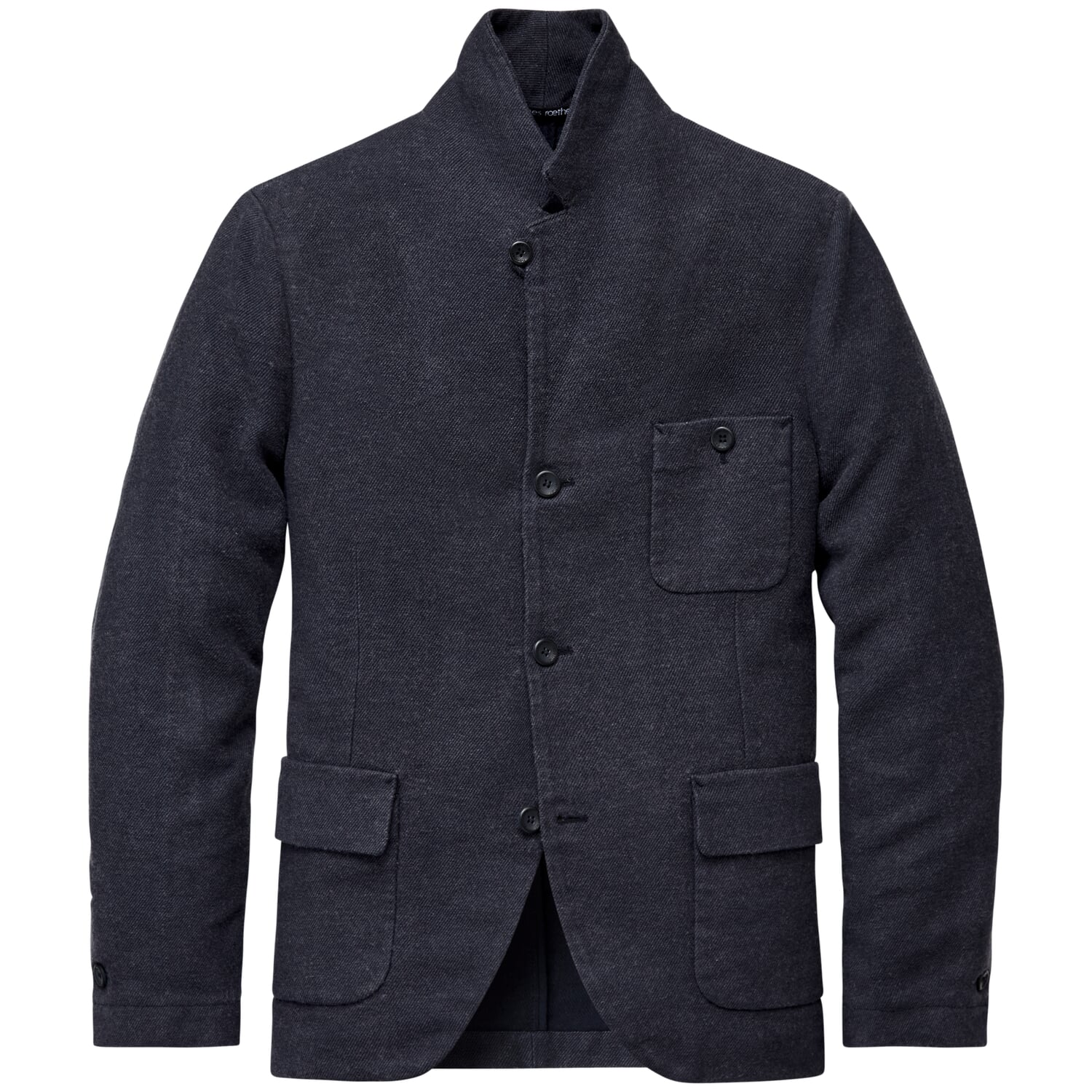 Mens jacket stand up collar, Black-blue | Manufactum