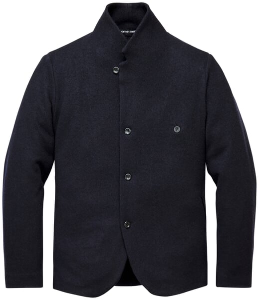 Chaqueta de hombre de lana con cuello alto Azul oscuro