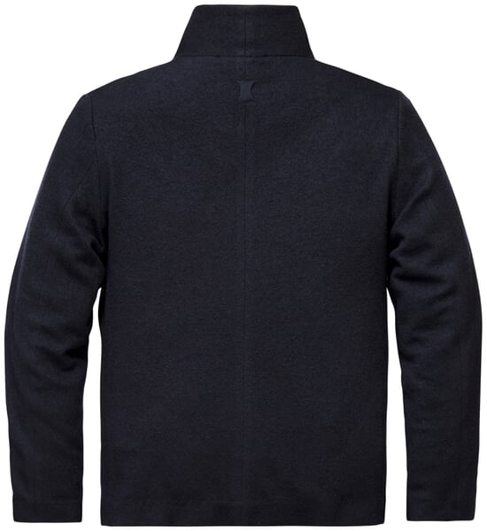 Chaqueta de hombre de lana con cuello alto Azul oscuro